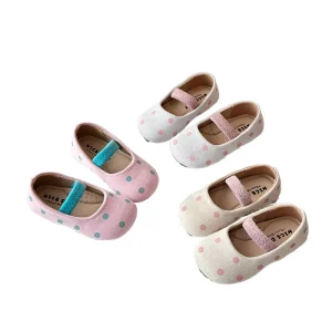 Small Leather Ballet Flats for Girls Ins Children’s Princess Flat Shoes with Soft Sole Beanie Design for Spring and Autumn