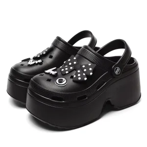 Small MOQ Heels Summer Clogs & Mules EVA Garden Women Platform Classic Non slip Clog Shoes 3D Rubber Charms Custom