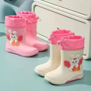Small and Medium Children’s Waterproof Shoes Girl Boy Waterproof PVC Kids Rain Boot Shoes for Children
