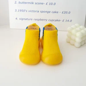 Smiley Face Baby Sock Shoes Solid Color Boys Girls Non Slip Soft Sole Infant Toddler Pre Walker Cotton Knit Slip on
