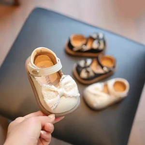 Soft Bottom Princess Toddler Shoes for Baby Girls 1 2 3 Years Old Breathable Single Shoes with Bow for Spring Autumn