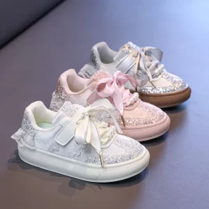 Soft Bottom Running Sport Shoes Non slip Girls Walker Shoes Breathable Children’s Sports Skate Shoes