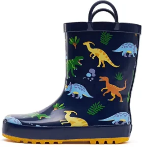 Soft Breathable Custom Animal Printing Rubber Rain Boots for Girls and Boys