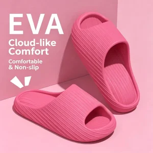 Soft Breathable Custom EVA Slides Pillow Slippers With Logo Chancletas OEM ODM Cloud Slides Custom Logo slippers