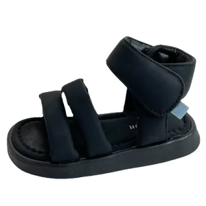 Soft Children’s Bread Roman Sandals Summer New Style Unisex Velcro Closure Rubber Outsole Ankle Beach Shoes for 1 3 4 6