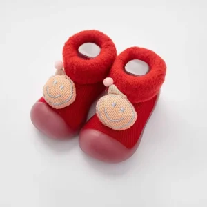 Soft Cotton Baby Walker Shoes Non Slip Soft Sole Breathable Infant Shoes Easy On & Off Kids Indoor Casual Shoes