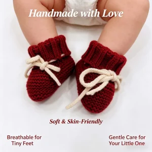 Soft Gentle Baby First Walker Shoes Handmade Knit Infant Booties Animal Prints Cotton Fabric Breathable Lightweight Boat Shoes