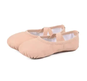 Soft Leather Ballet Shoes Laceless PU Ballerina Practice Dancing Slipper for Toddler Kids