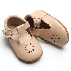 Soft Leather Dress T Bar Shoes for Baby Girls Infant Toddler Mary Jane Design Flat Soft Sole for Summer Winter