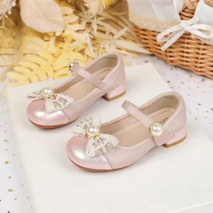 Soft Microfiber Polka Dot 3CM Non Slip Kids Shoes Comfortable Elegant Fashion Trend for School Dance Holiday Celebration Events