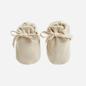 Soft Organic Cotton Baby Booties Newborn Anti Slip Crib Shoes Infant Warm Knit Prewalker Shoes