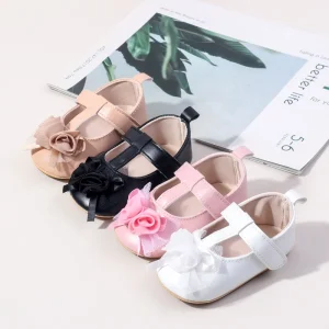 Soft PU Leather T-bar Design Newborn Infant Toddler Girls Shoes Prewalker First Walking Shoes