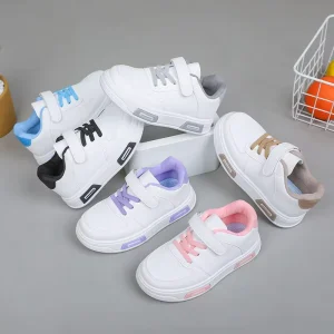 Soft Plain White Sport Shoes for Boys and Girls Fashion Children’s Training Footwear Light Weight Kids Casual Sneakers