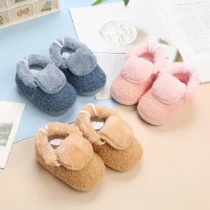 Soft Sole Anti Slip Baby Shoes for Newborn to 1 Year Old Non Slip First Walkers and Crib Shoes with Elastic Ankle