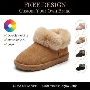 Soft Sole Baby Winter Boots Cozy Faux Fur Collar Toddler Snow Shoes Flexible Non slip First Walker Shoes for Infants