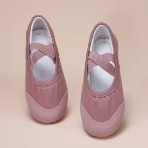 Soft Soled Purple Morandi Leather Tips Winter Chinese Classical Ballet Practice Dance Shoes