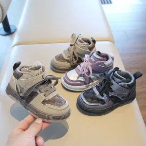 Soft Soles Girls Shoe Non-Slip Round Toe Outdoor Spring Autumn Children Shoes Kids Sneakers Boys