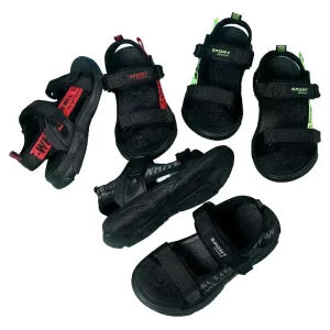 Soft Sporty Fashion Trend Letter Print Mesh Durable Open Toe Casual Teenagers Boys Kids Outdoor Buckle Strap EVA