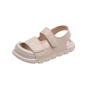 Solid Color Boys and Girls Summer Sandals Light Weight Outdoor Flip Flop Close Round Toe Casual Slippers