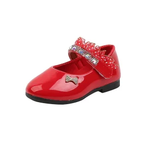 Solid Color Lovely Children Fancy Shoes Child Casual Soft Bottom Flat Dressy Shoes Girls Princess School Performance Shoe