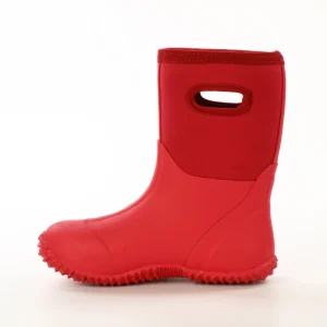 Solid Color Neoprene Rubber Waterproof Boots for Kids Winter Warm Outdoor Rubber Rain Boots