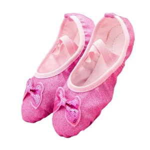 Split Sole Glitter Flats Dance Ballet Shoes for Girls Kid