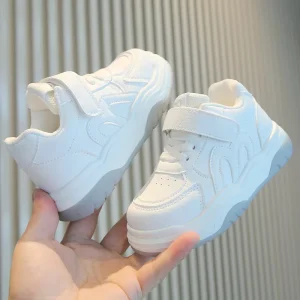 Sport Outdoor Kids Flat Design Sneakers Spring Autumn Style Breathable Lightweight Fashionable PU Upper Casual Shoes