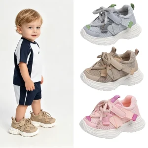Sports Kids Shoes Spring Autumn Ankle Kids Dad Sneakers Breathable Mesh Soft Non Slip Velcro Versatile Daily