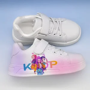 Sports Shoes KPOP Trend Casual Style Breathable Anti slip Outdoor Sneakers for Student Children White Sneakers UV Printing