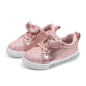 Sports Shoes With Bow Non slip Soft Bottom Shoes Elegant Fashion Casual Children’s Shoe Lightweight Kids Sneakers