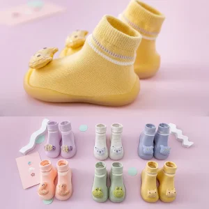 Spring 3D Toddler Shoes Baby Boys Girls Lurex Pattern Breathable Solid Color Socks Shoes Rubber Sole Children Anti Slip Shoes
