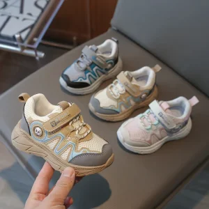 Spring Autumn Anti Slip Sports Children’s Sneakers Breathable Mesh Casual Sneakers Kid Shoes