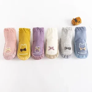 Spring Autumn Baby Cartoon Baby Walking Shoes Socks Mid Tube Anti Slip Soft Soled Shoes Floor 1-3 Years Old Socks
