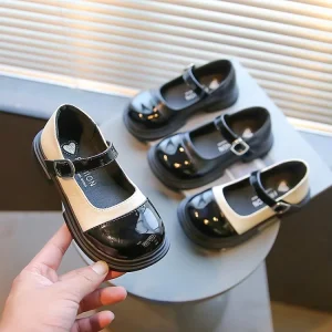 Spring Autumn Baby Flat Shoes Patent Color PU Leather Princess Baby Girl Dress Shoes