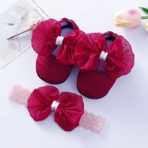 Spring Autumn Baby Soft Sole Infant Shoes Baby Girls Shoes Baby Sandals Casual Shoes Headband 2pcs/set