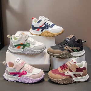 Spring Autumn Casual Sport Shoes for Boys Girls Babies PU Breathable Kids Flats Skate and School Shoes
