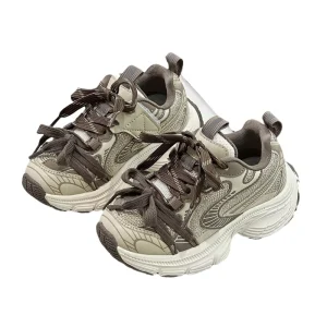 Spring Autumn Children Boys Mesh Lace-up Running Sneakers Kids Girls Thick Bottom Hook & Loop Casual Running Sports Shoes