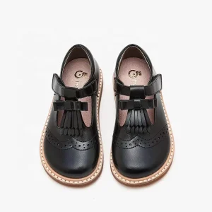 Spring Autumn Children Girls Stylish Shoes Tassel Leather Uniform Kids Dress Shoes