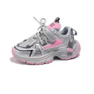 Spring Autumn Children’s Boys Girls Outdoor PU Non slip Soft Sole Running Shoes Kid Toddler Green pink Breathable Tennis Shoes