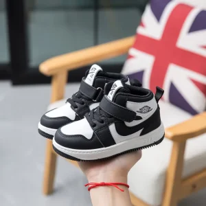 Spring Autumn Children’s Sports Shoes Boys’ High Top Basketball Shoes Girls’ Kindergarten Board Shoes