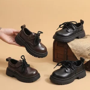 Spring Autumn Gentleman Style Pu Leather Kids School Shoes Baby Boy Dress Shoes