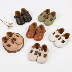 Spring Autumn Girls Princess Shoes PU Infant Leather Shoe Velcro Baby Walking Shoes