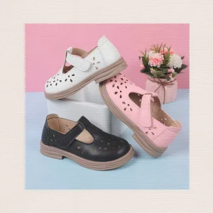 Spring Autumn Kids Casual Dress Shoe With Laser Hole Lightweight Children Girl Princess Shoe