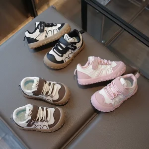 Spring Autumn Kids School Shoe Toddlers Girls PU Breathable Casual Sport Kids Shoes Boys and Girls Casual Flats Skate Shoes