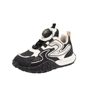 Spring Autumn Mesh Breathable Casual Sports Shoes for Boys Girls Fashionable Versatile Basketball Shoes Rotating Button