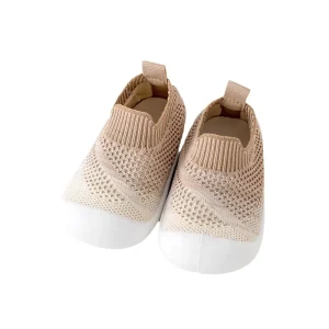 Spring Autumn New Baby Toddler Shoes Soft Anti Slip Breathable Fly Knitted Infant Shoes for Boys PU Insole Slip On Closure