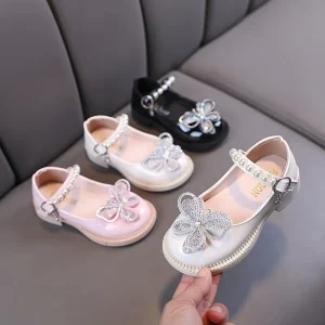 Spring Autumn New Girls Princess Drill Dance Performance Shoes Waterproof Anti Slip Size 21 36