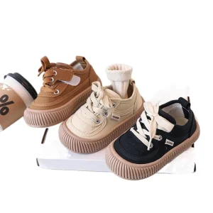 Spring Autumn New Kids Casual Canvas Sneakers Lightweight Breathable Baby Girls Shoes Toddler Boys Brown Chunky Sneakers