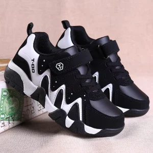 Spring Autumn School Black and White Children’s Casual Sneaker Kids for Boys Running Shoes