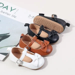 Spring Autumn Summer Solid Pu Leather Toddler Newborn Infant Baby Girls Shoes